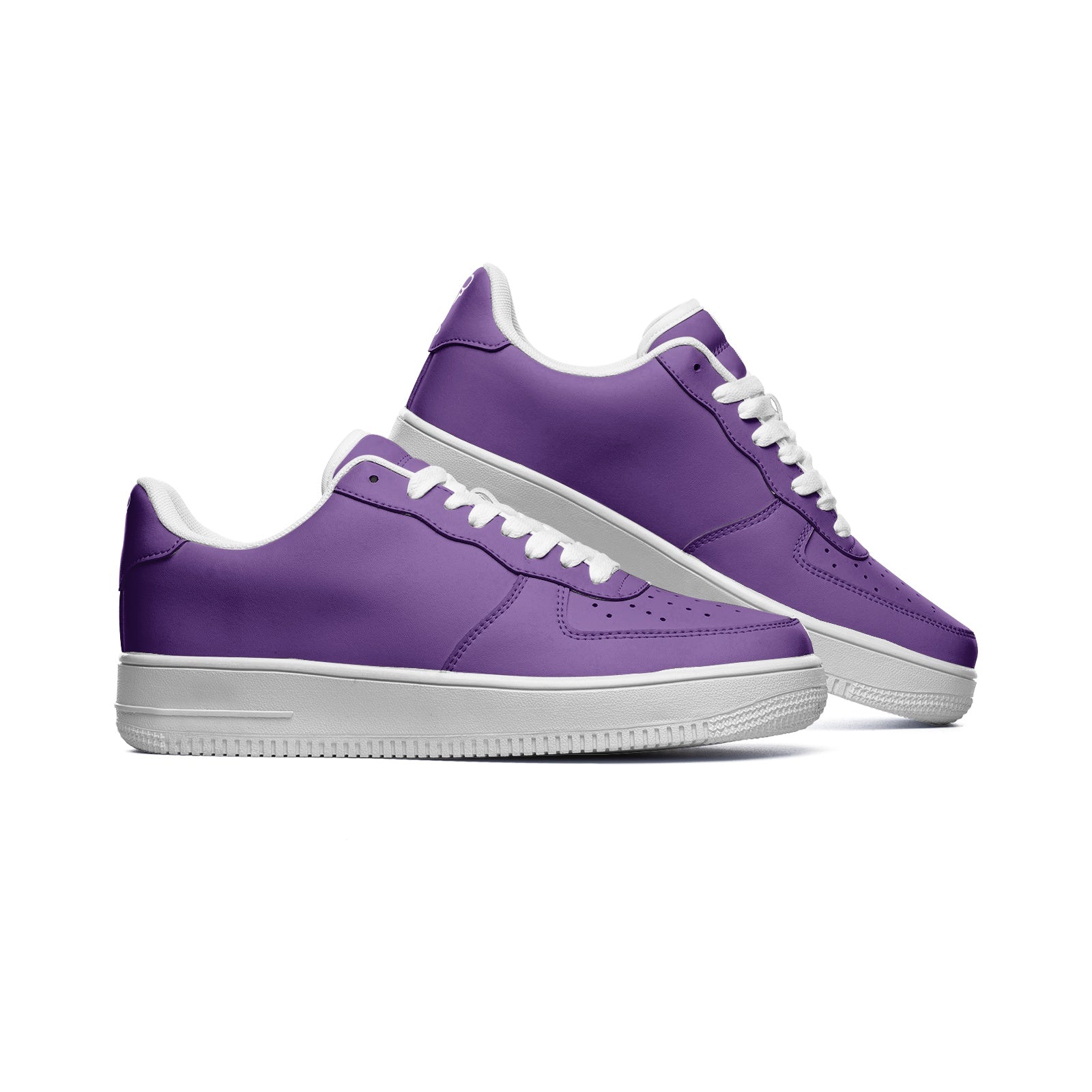Unisex Purple Low Top Leather Sneakers