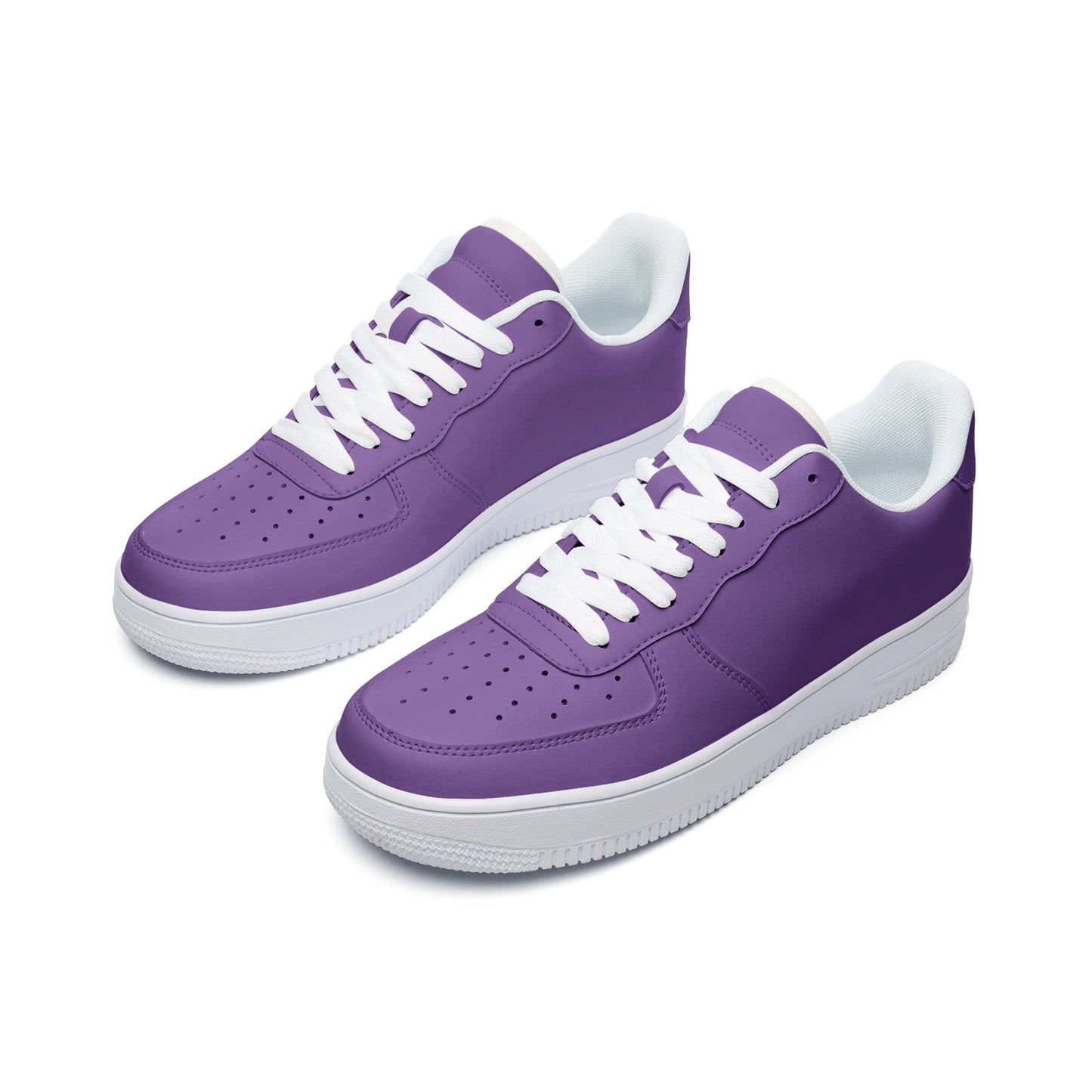 Unisex Purple Low Top Leather Sneakers