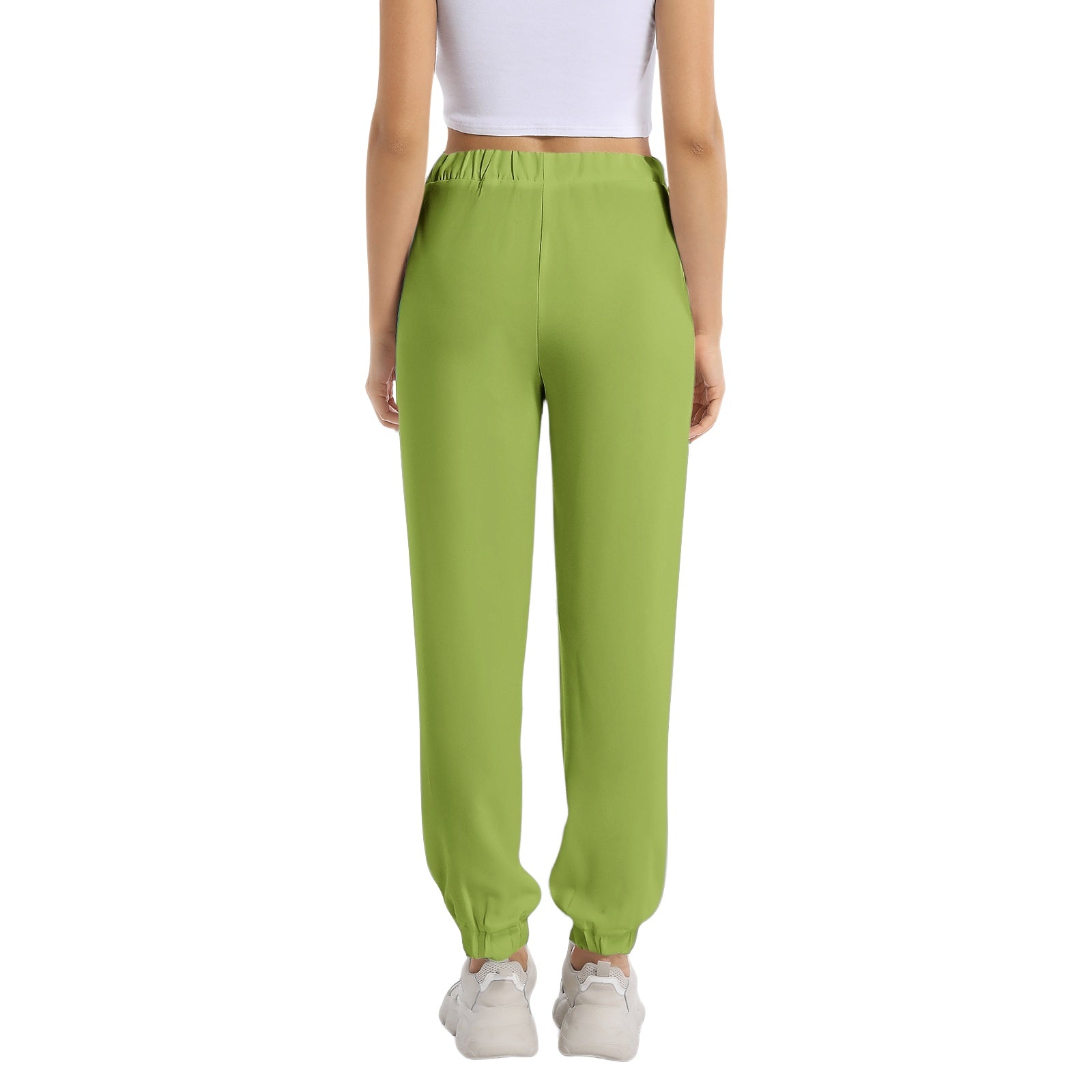 Chartreuse Green Elastic Waist Tapered Sweatpant