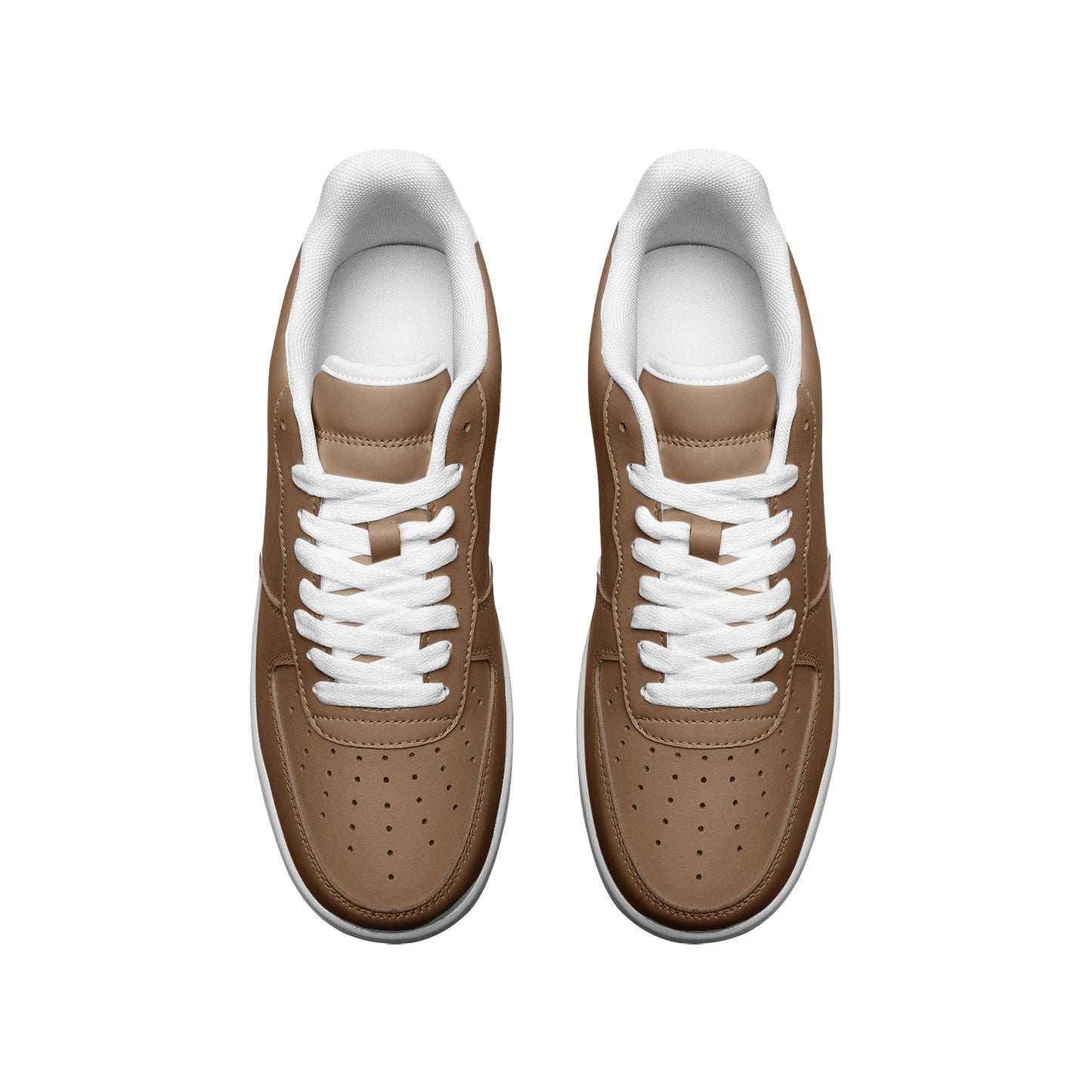 Brown Unisex Low Top Leather Sneakers