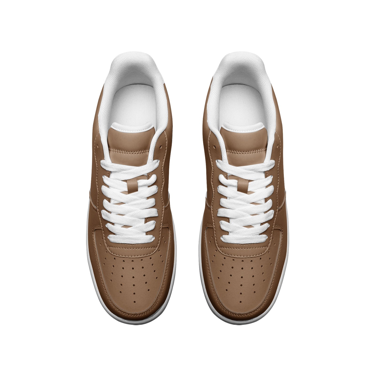 Brown Unisex Low Top Leather Sneakers