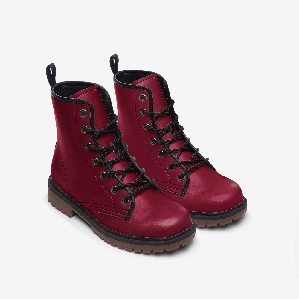 Burgundy Red Casual Leather Lightweight boots MT