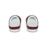 Red and Black Plaid Men's Plush Slippers