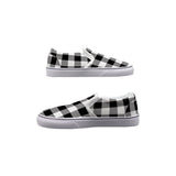 Men's Slip On Sneakers Trending Black and White Plaid