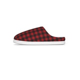 Red and Black Plaid Men's Plush Slippers
