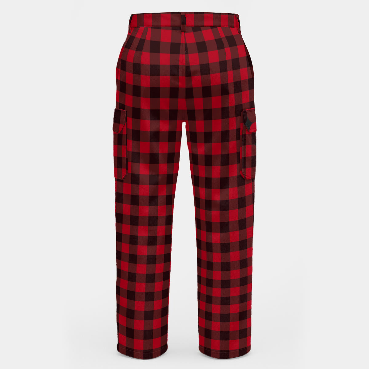 Black and Red Plaid Men's Cargo Pants