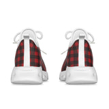 Red and Black Checked Men's Light Sports Shoes