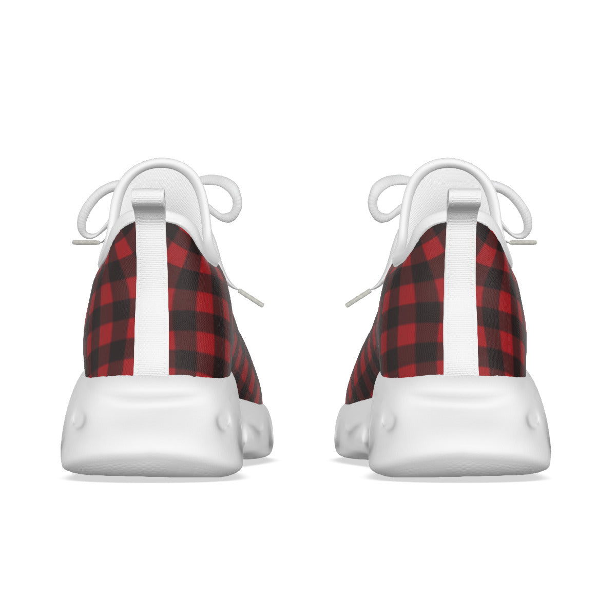 Red and Black Checked Men's Light Sports Shoes