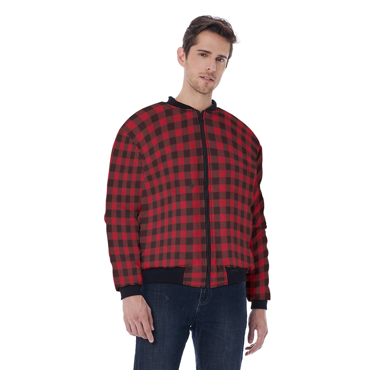 All-Over Print Men's Bomber Jacket Without Sleeve Pocket