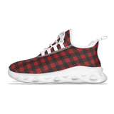 Red and Black Checked Men's Light Sports Shoes