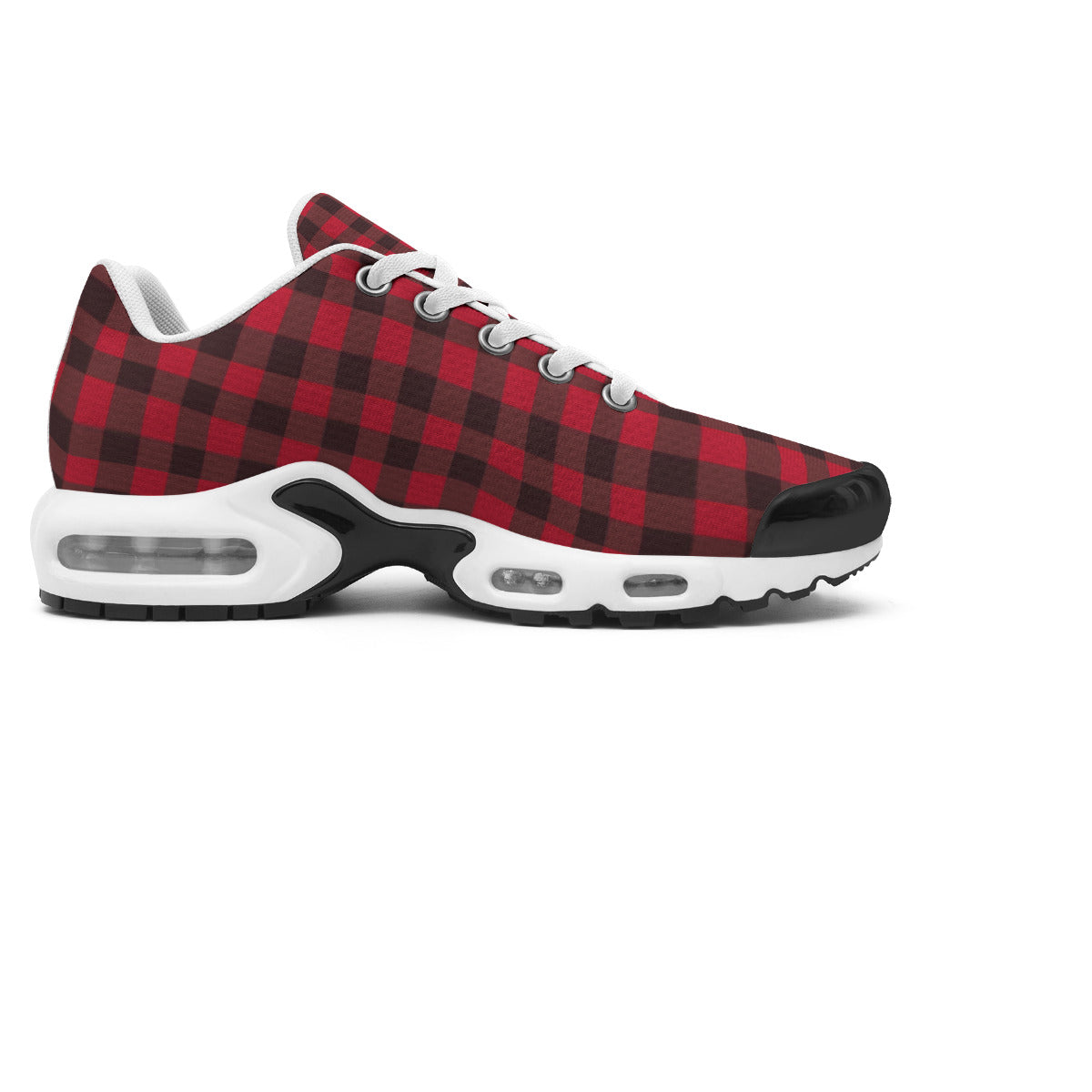 Women's Red and Black plaid Air Cushion Sports Shoes