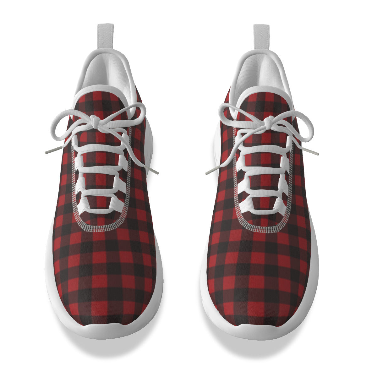 Red and Black Checked Men's Light Sports Shoes