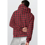 Red and black plaid Men's Thicken Pullover Hoodie