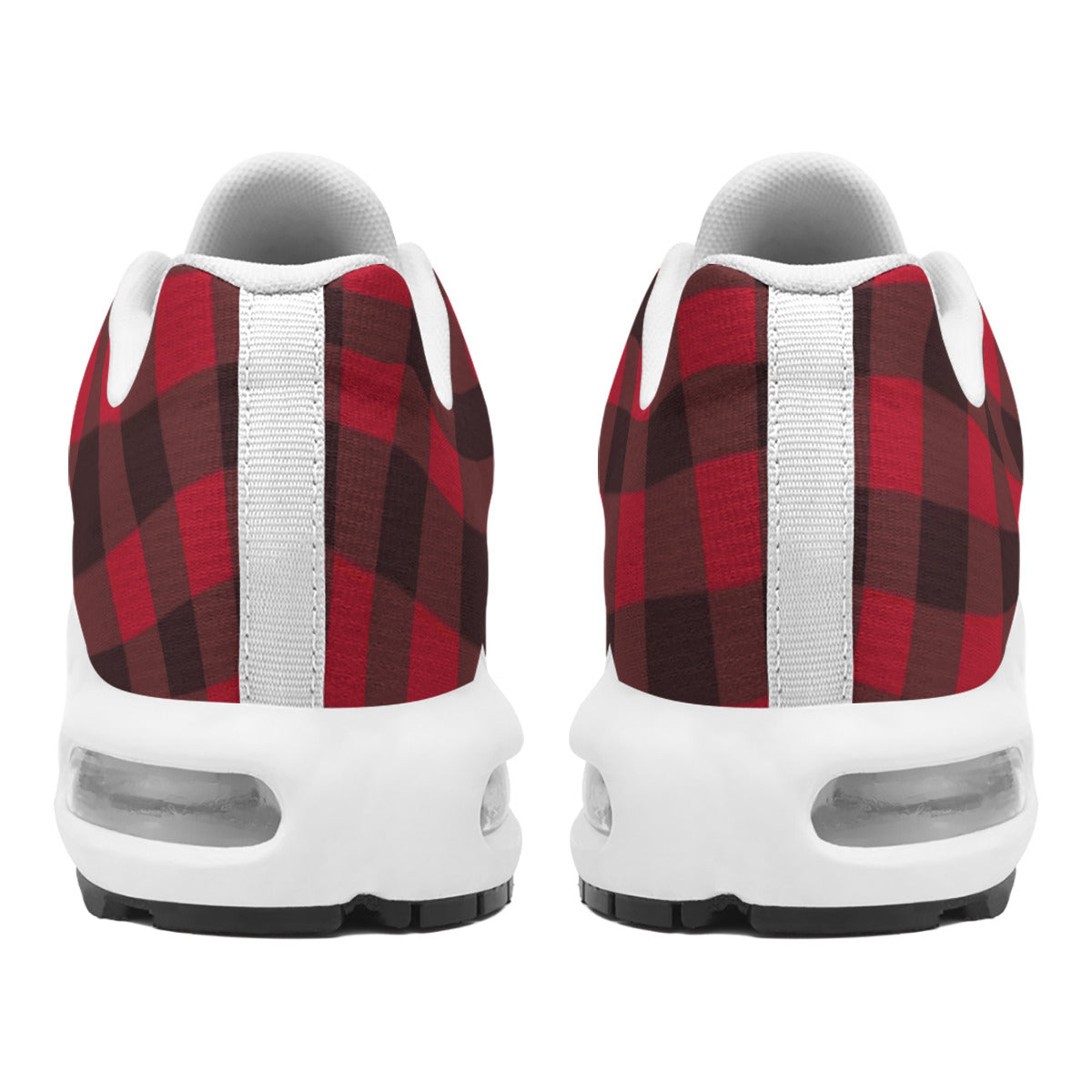 Men's Air Cushion Black and Red Plaid  Sports Shoes
