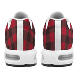 Men's Air Cushion Black and Red Plaid  Sports Shoes