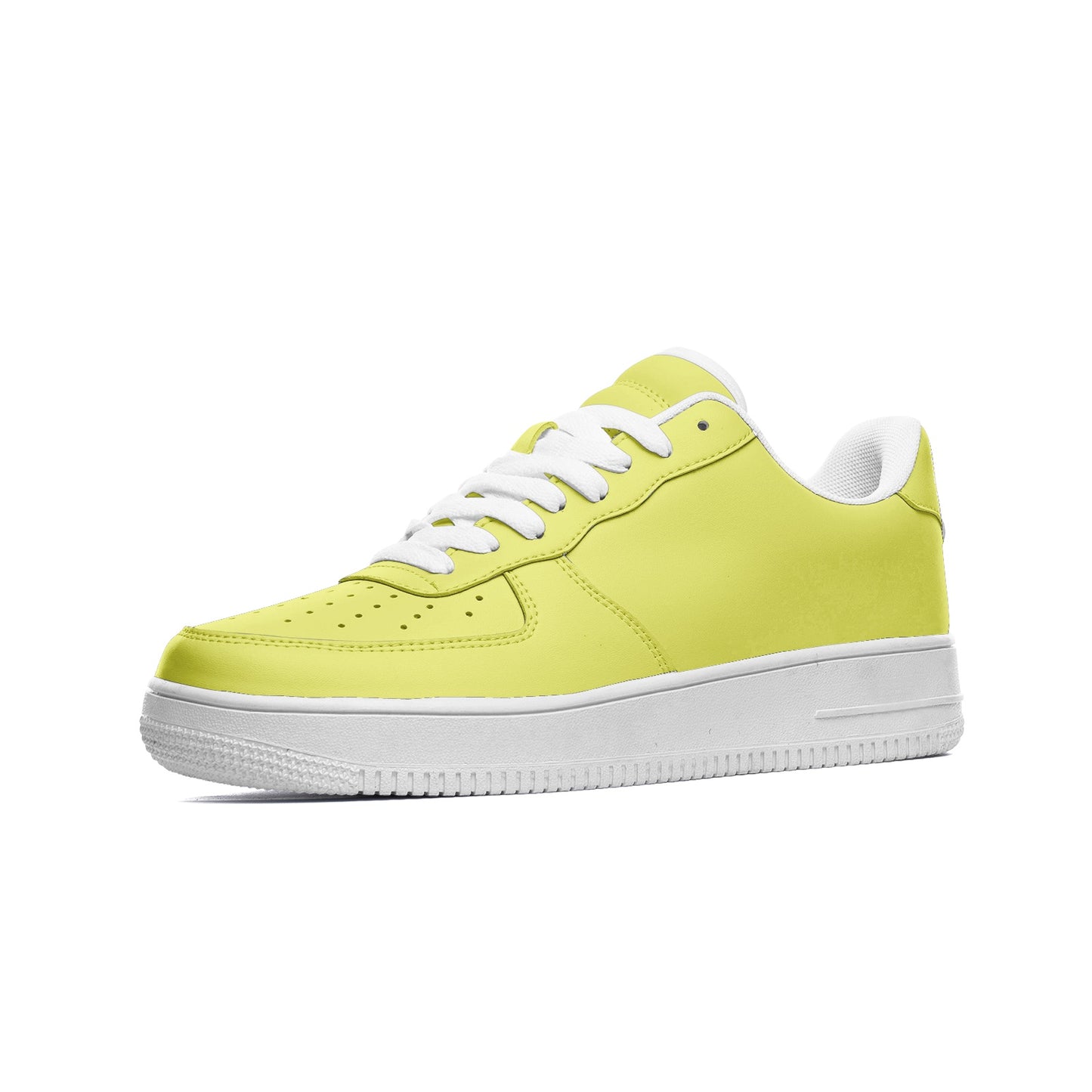 Unisex Neon Yellow Low Top Leather Sneakers