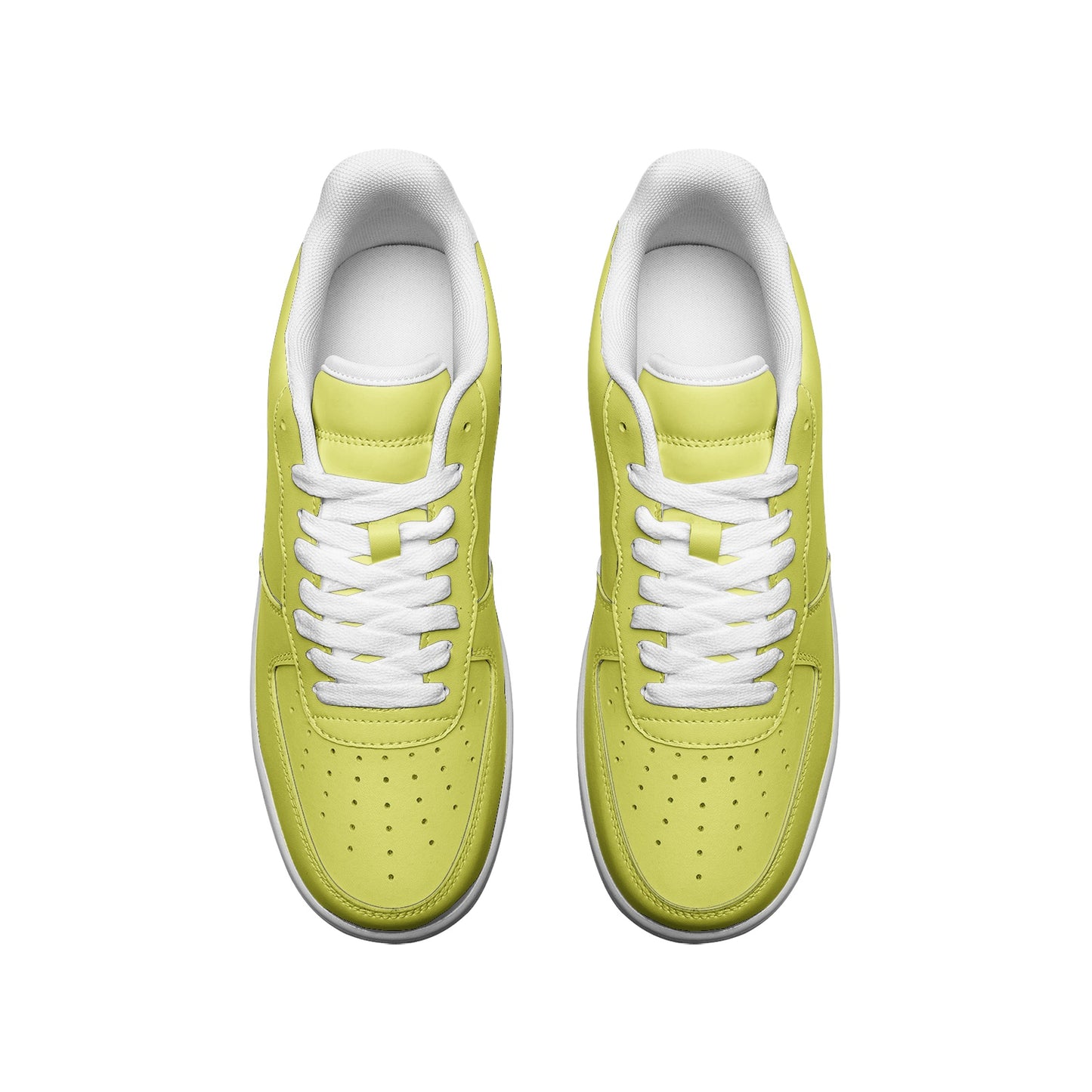Unisex Neon Yellow Low Top Leather Sneakers