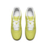 Unisex Neon Yellow Low Top Leather Sneakers