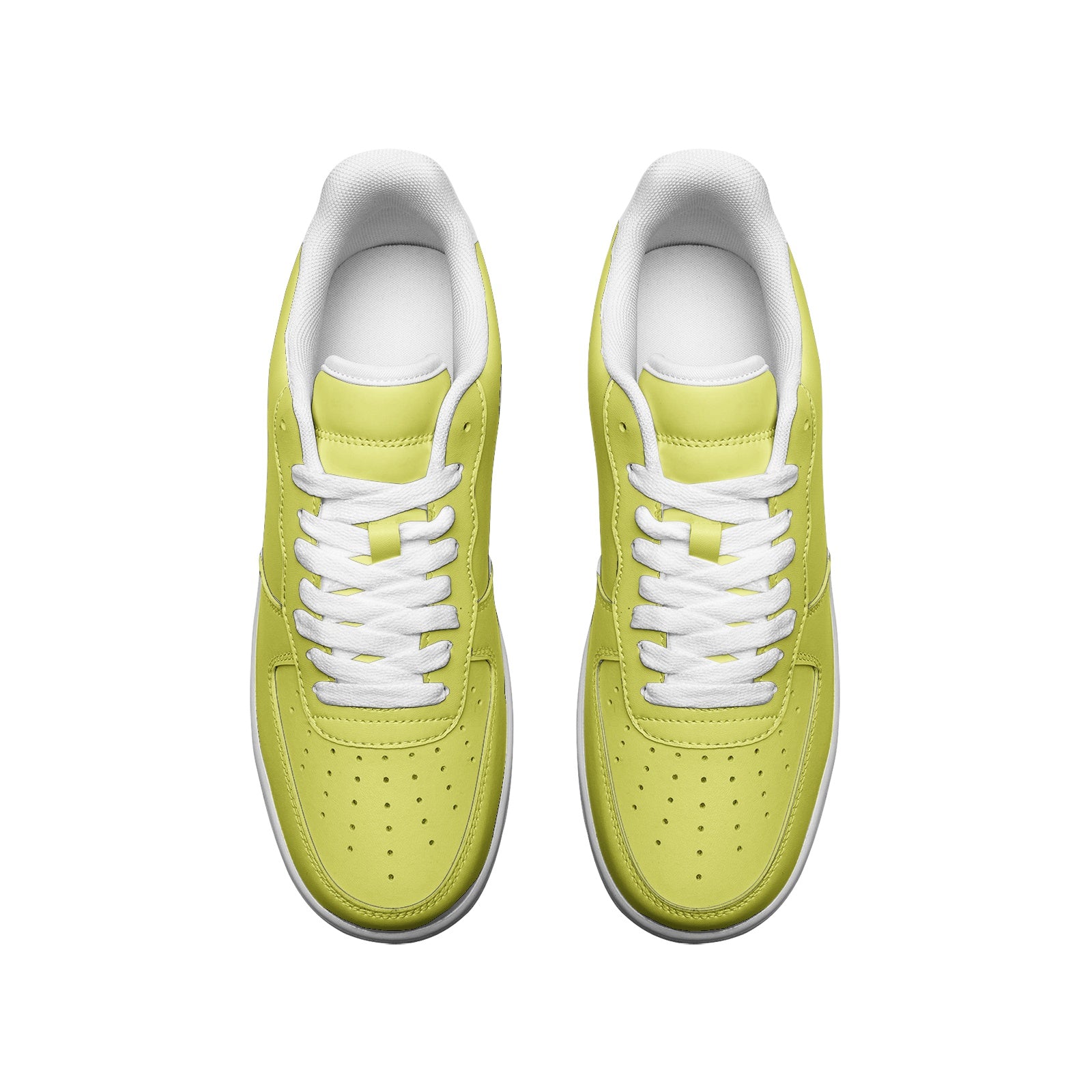 Unisex Neon Yellow Low Top Leather Sneakers
