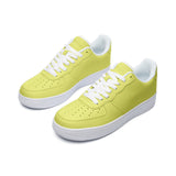 Unisex Neon Yellow Low Top Leather Sneakers