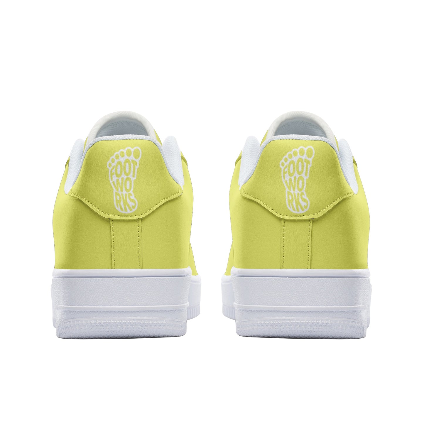 Unisex Neon Yellow Low Top Leather Sneakers