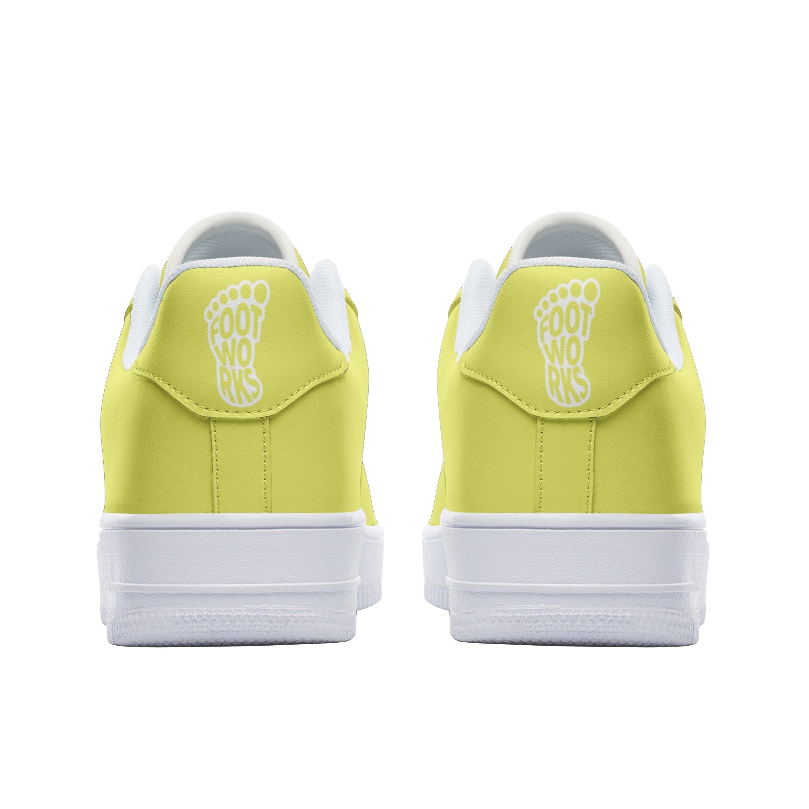 Unisex Neon Yellow Low Top Leather Sneakers