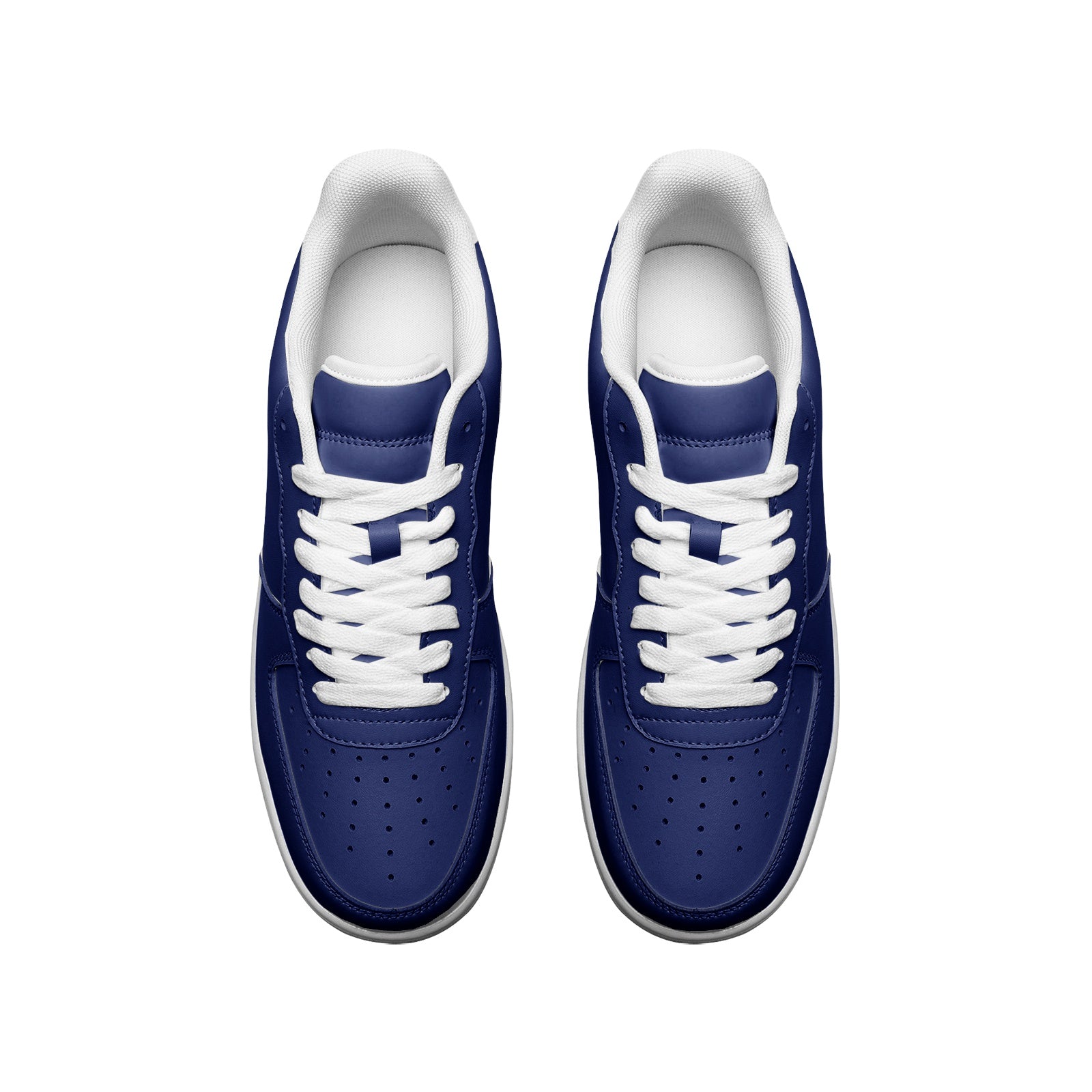 Navy Blue Unisex Low Top Leather Sneakers