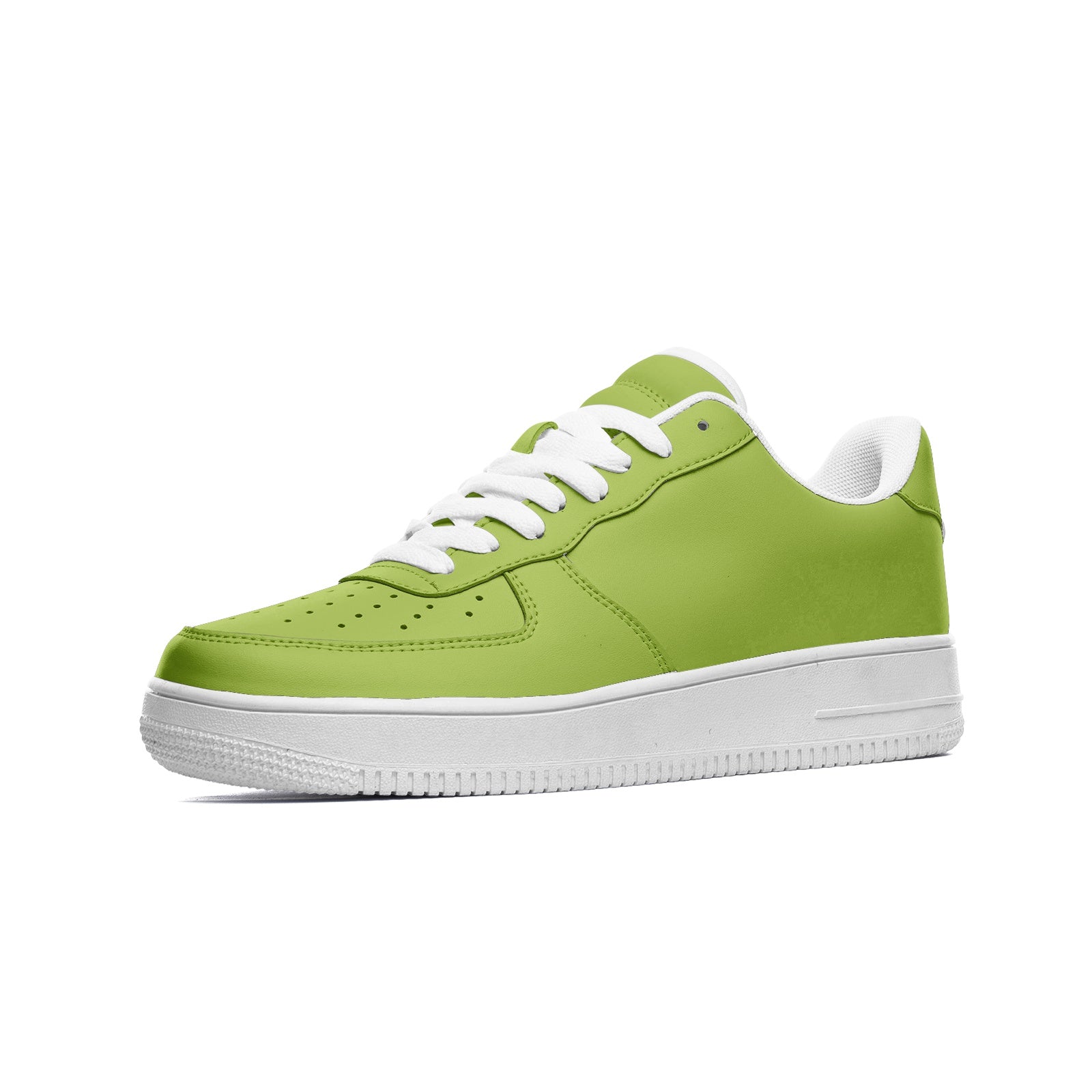Chartreuse Green Unisex Low Top Leather Sneakers