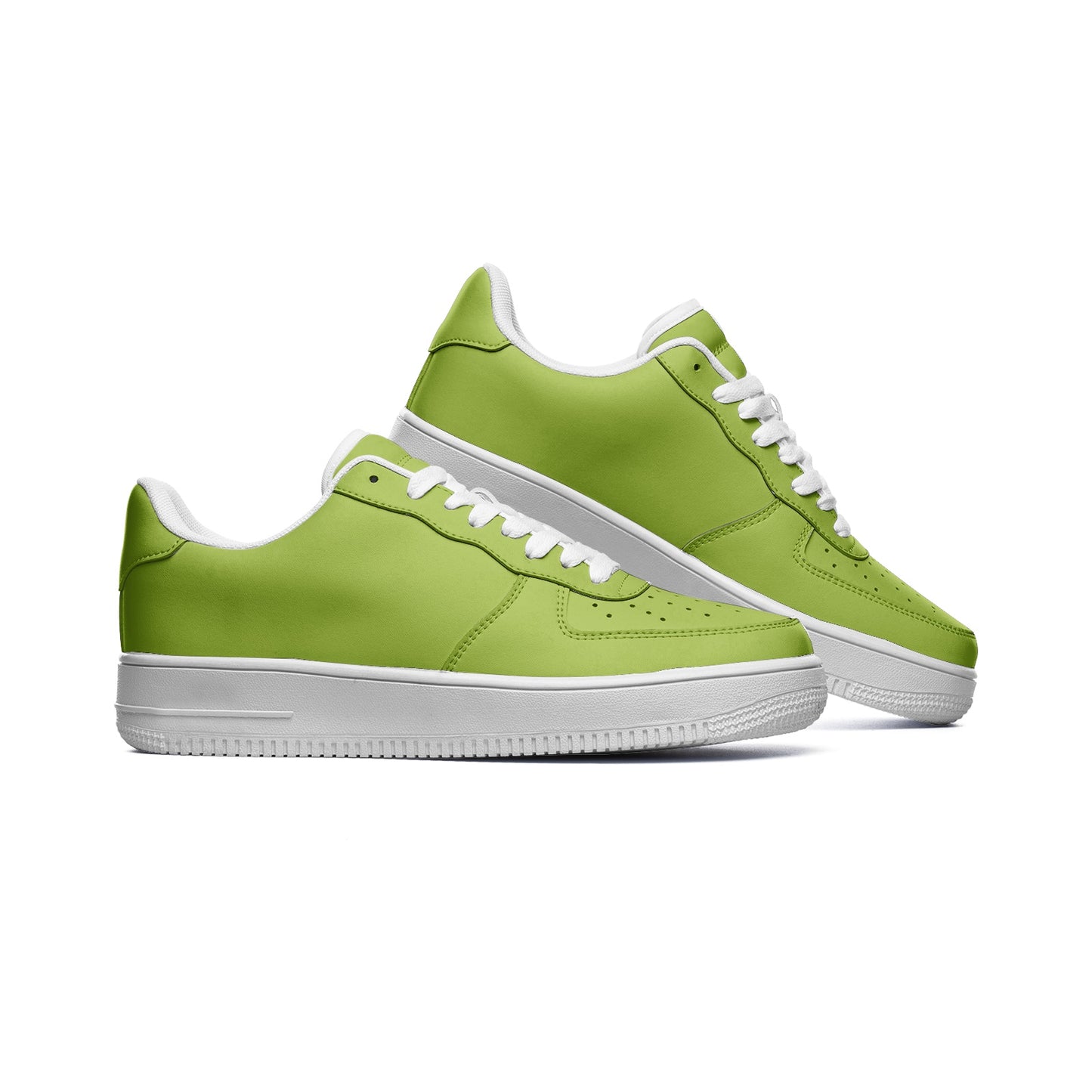 Chartreuse Green Unisex Low Top Leather Sneakers