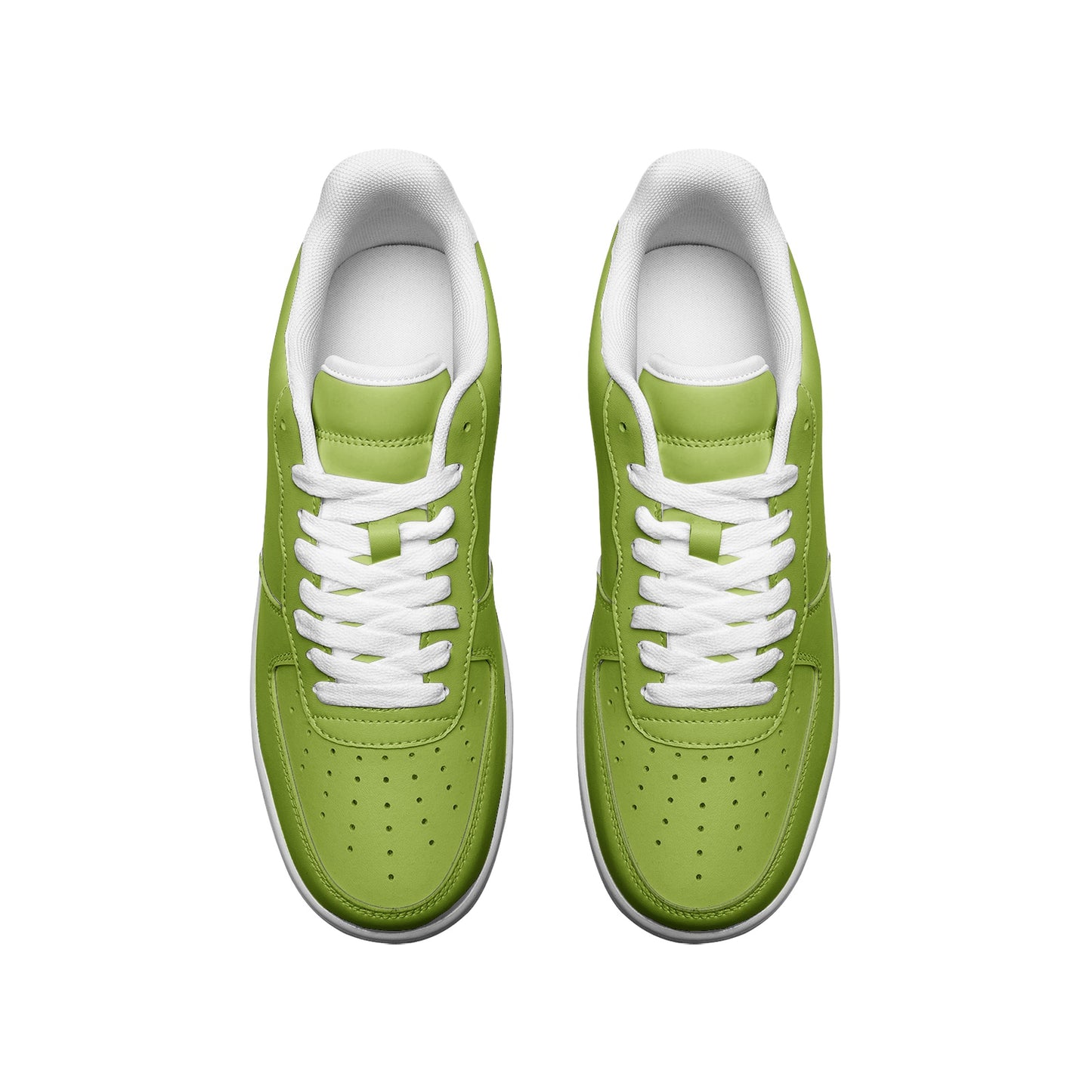 Chartreuse Green Unisex Low Top Leather Sneakers