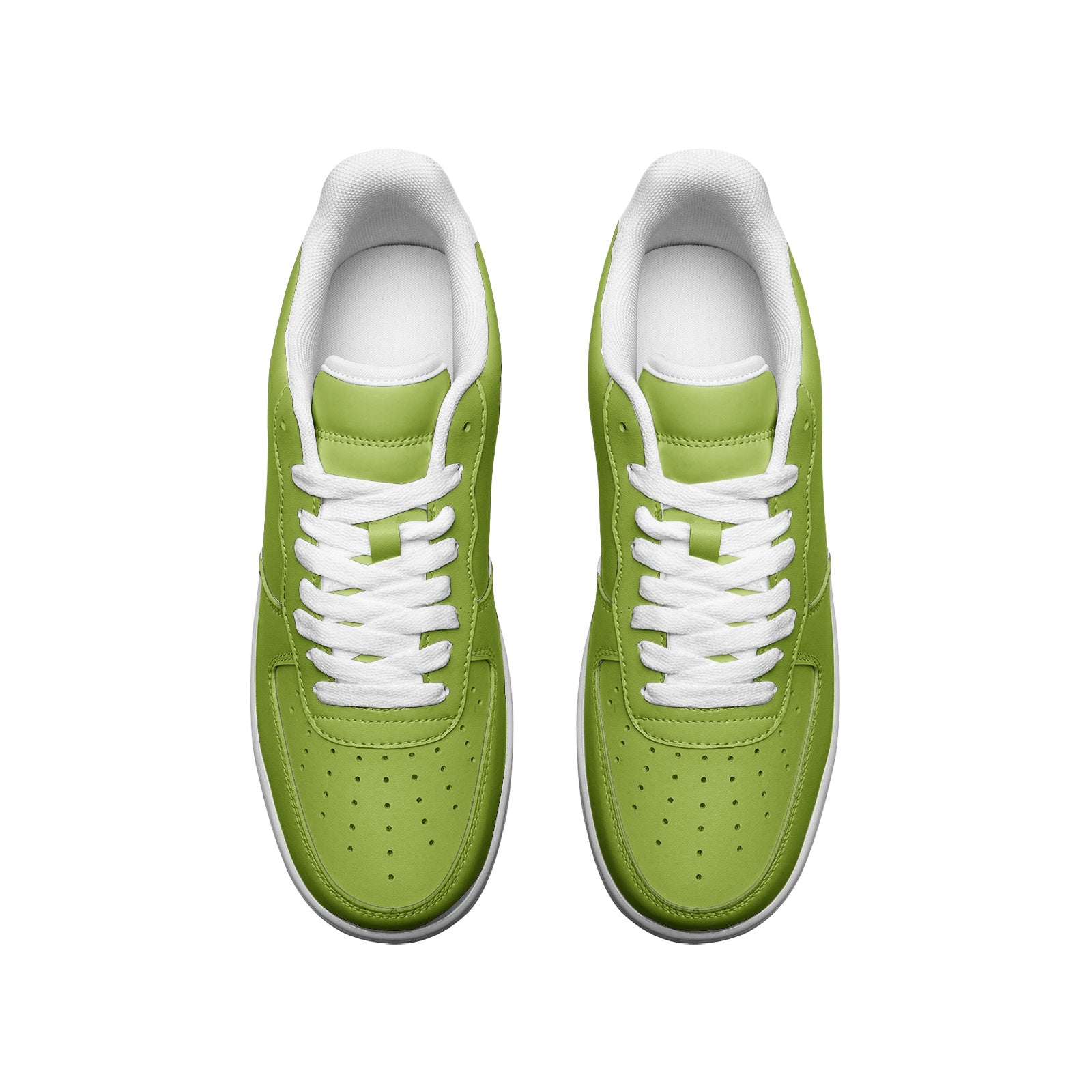 Chartreuse Green Unisex Low Top Leather Sneakers