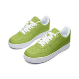 Chartreuse Green Unisex Low Top Leather Sneakers