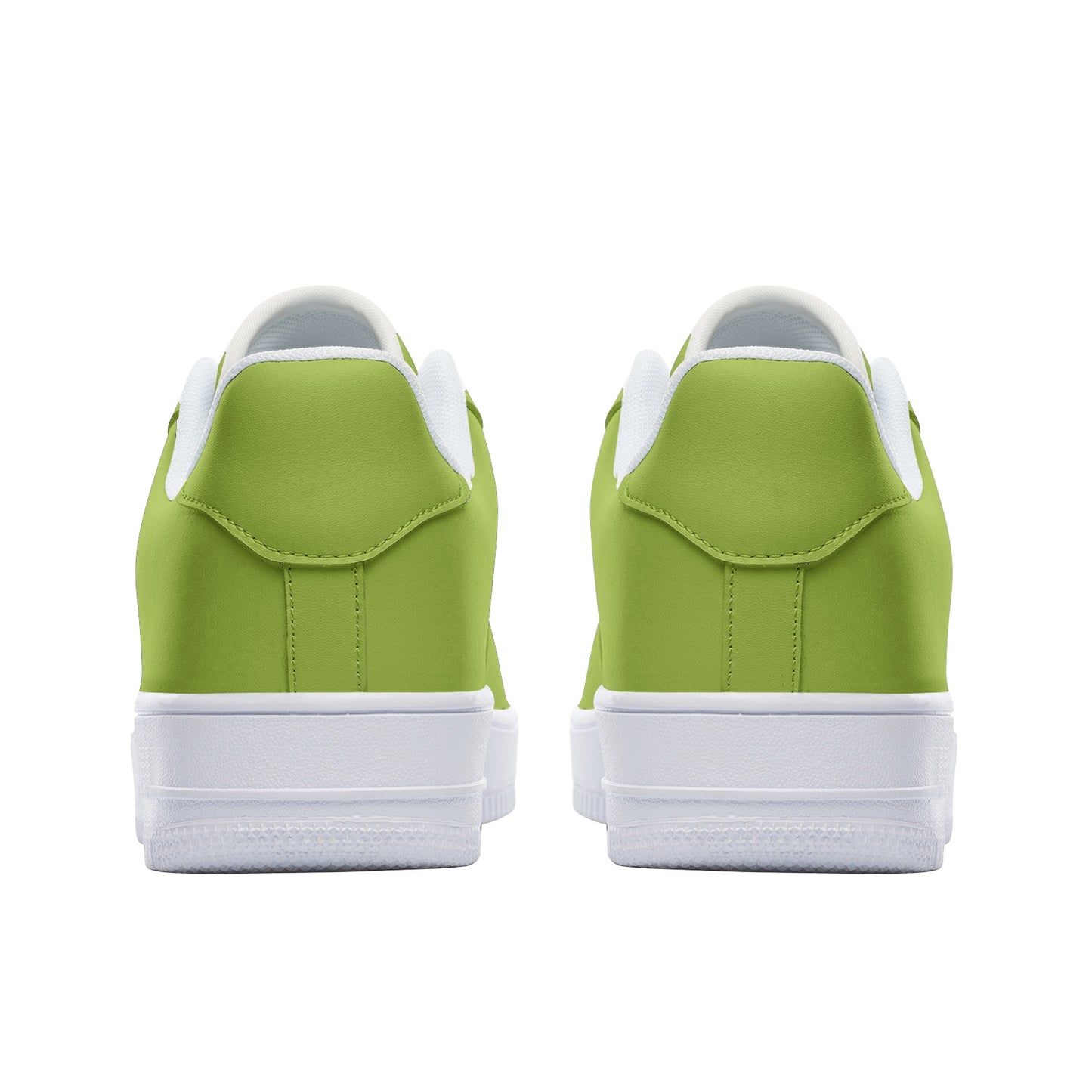 Chartreuse Green Unisex Low Top Leather Sneakers