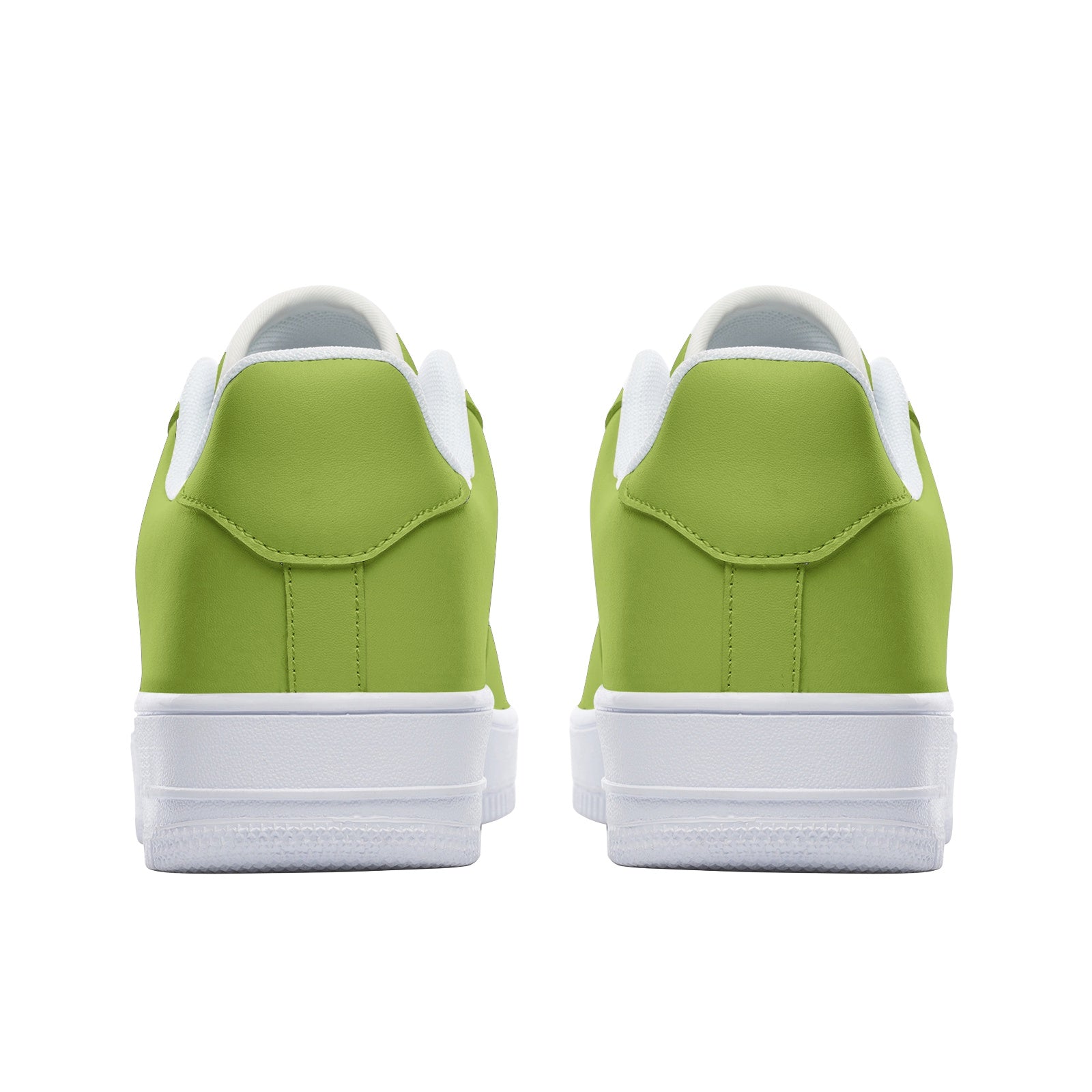 Chartreuse Green Unisex Low Top Leather Sneakers