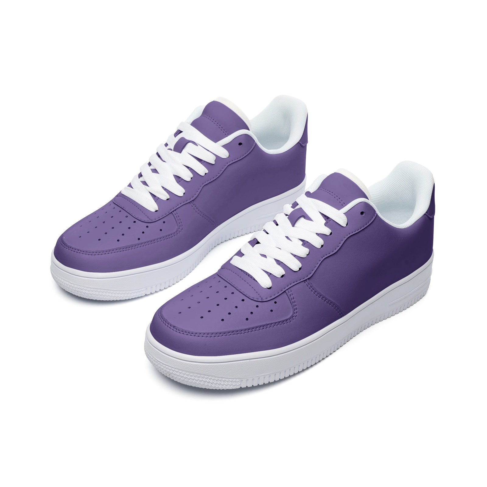 Purple Unisex Low Top Leather Sneakers