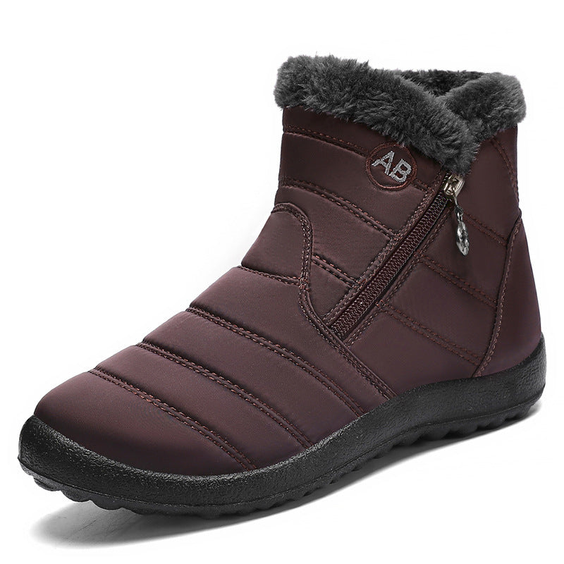 Womens Winter Cotton Brown Boots