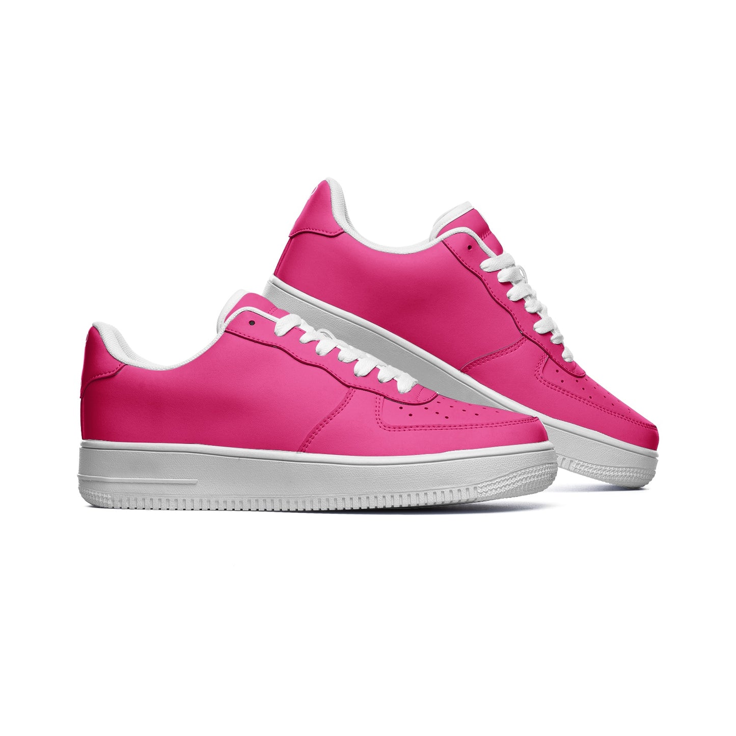 Unisex Hot Pink Low Top Leather Sneakers