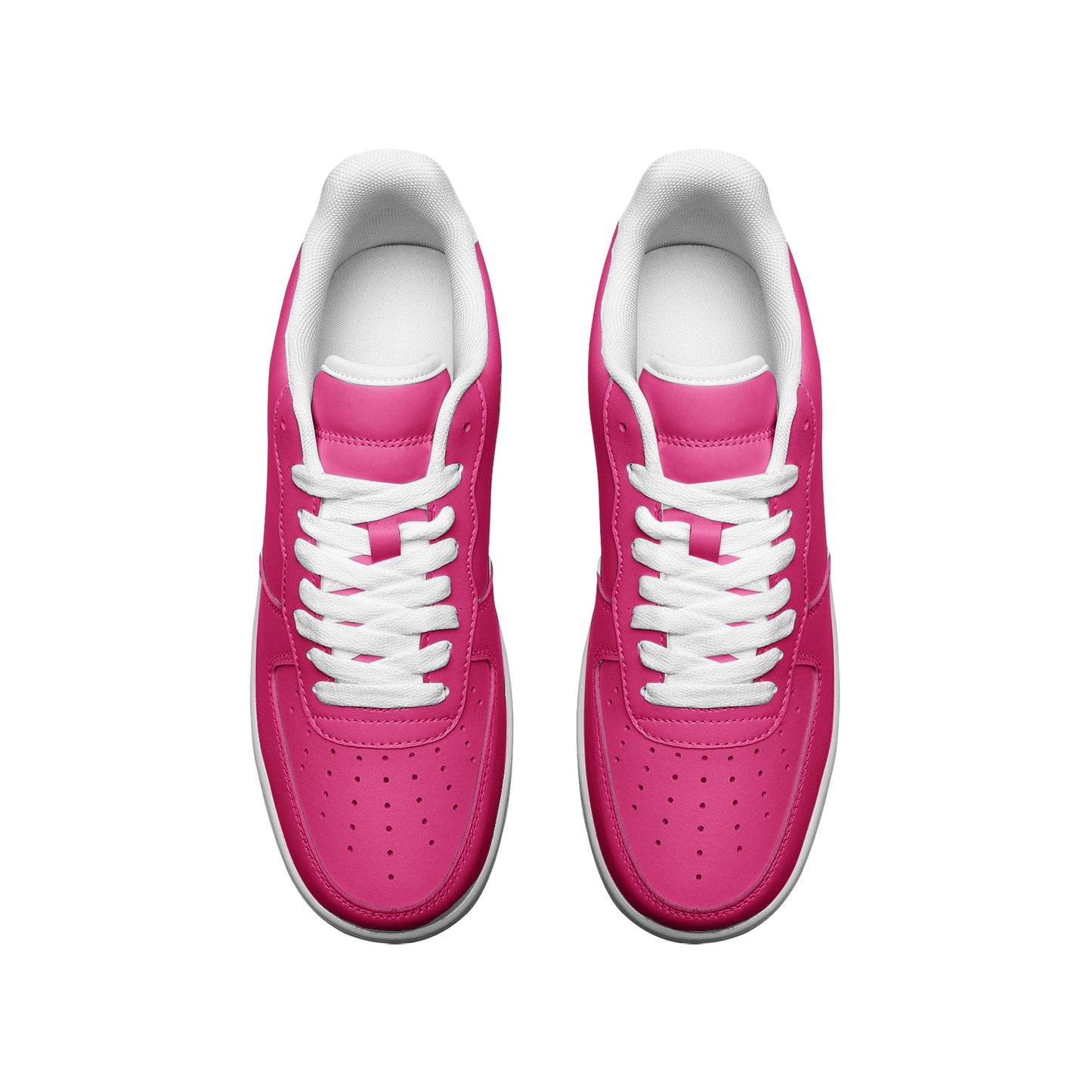 Unisex Hot Pink Low Top Leather Sneakers