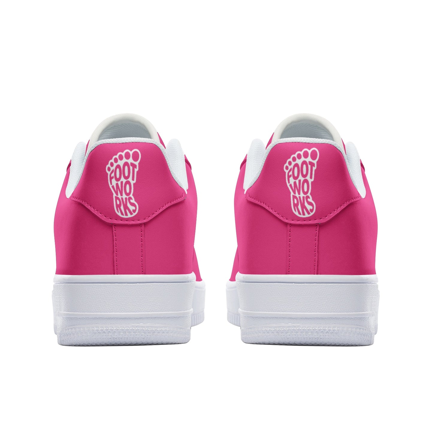 Unisex Hot Pink Low Top Leather Sneakers