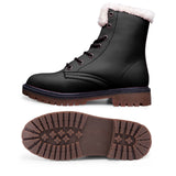 Unisex Black Lace Up Winter Boots Fashion Comfort Chukka Boots