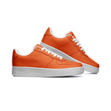 Unisex Orange Low Top Leather Sneakers