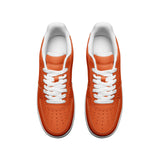 Unisex Orange Low Top Leather Sneakers