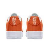 Unisex Orange Low Top Leather Sneakers