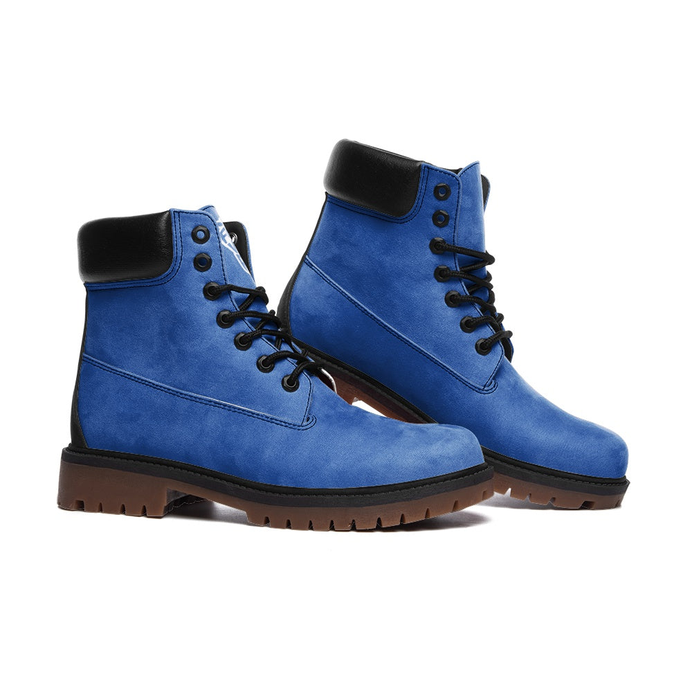 Blue Casual Leather Lightweight boots