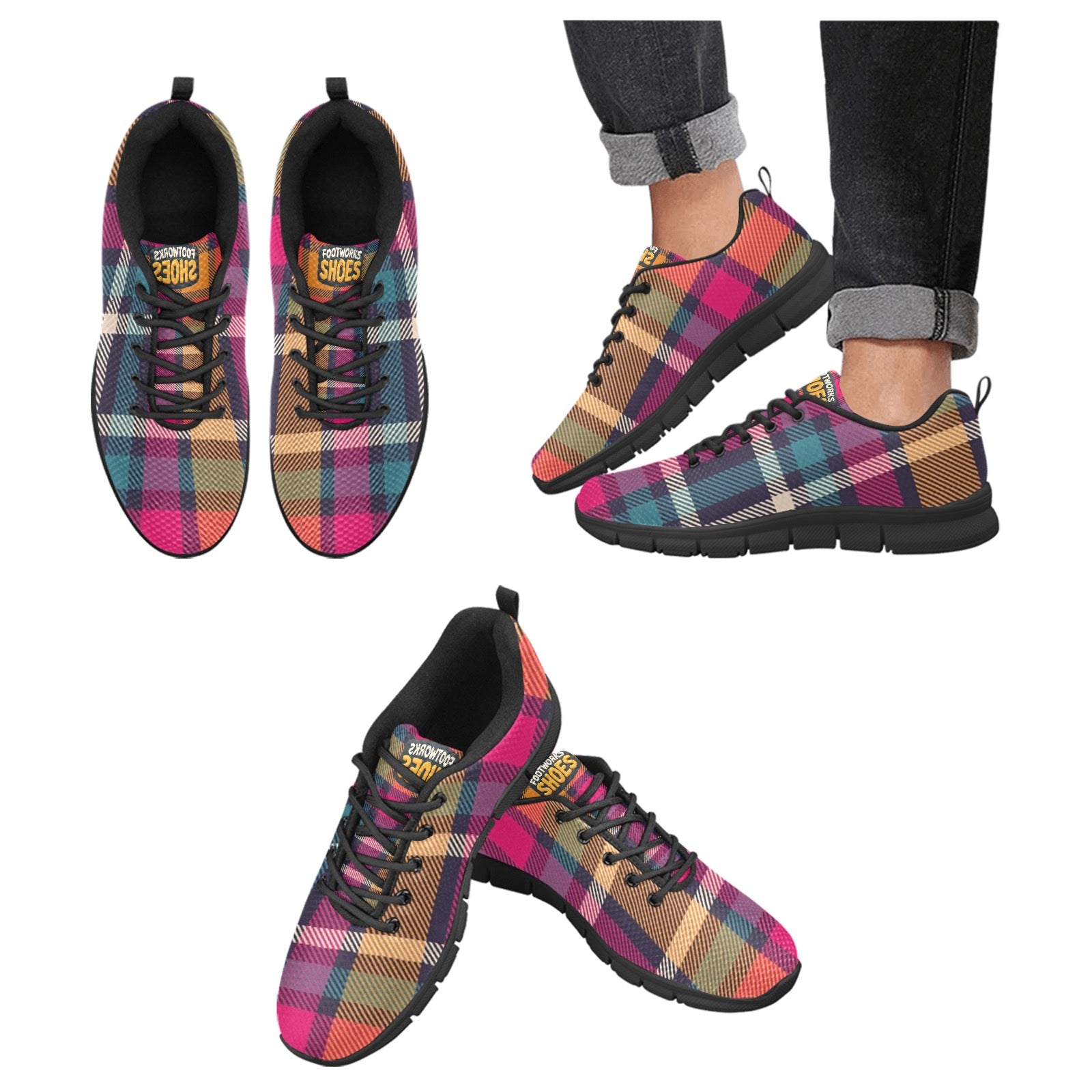 Men's Plaid Pattern Sneakers
