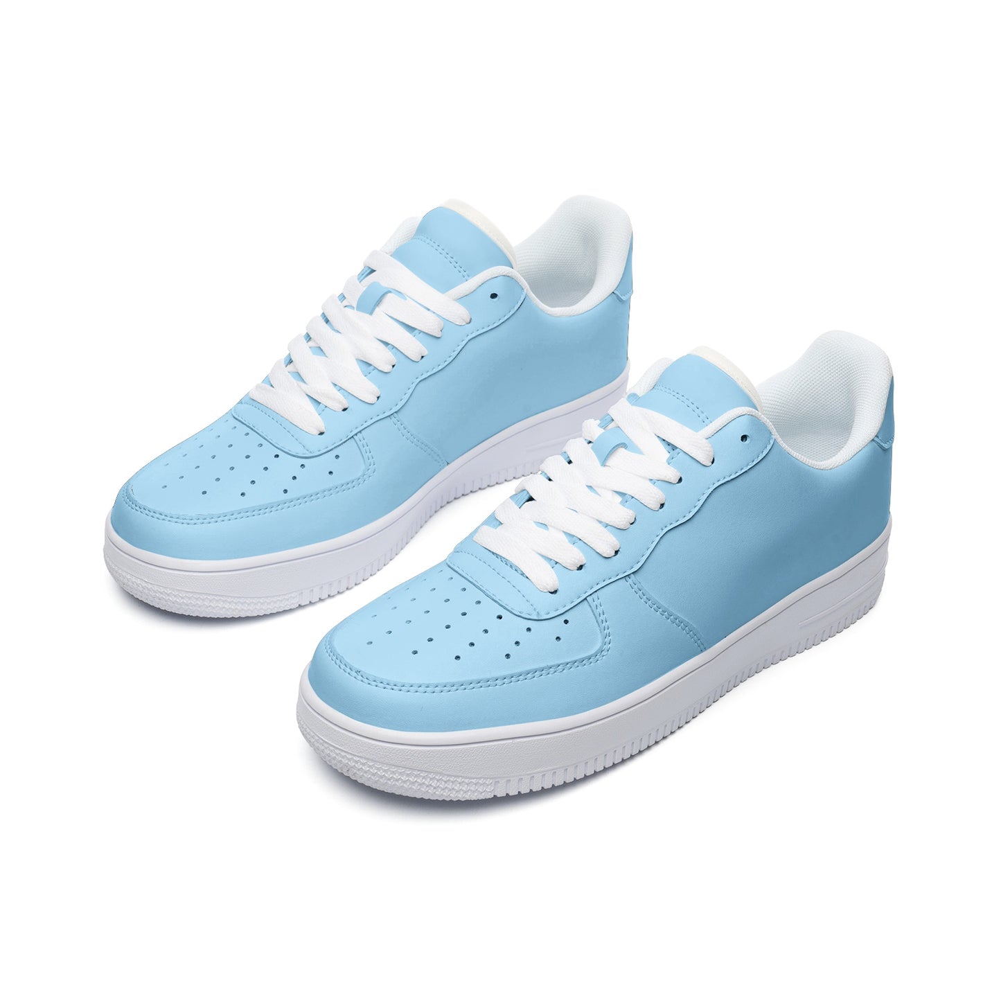 Unisex Carolina Blue Low Top Leather Sneakers