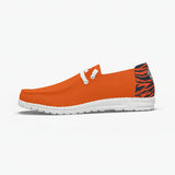 Orange Trendy Canvas Lace-up Loafers