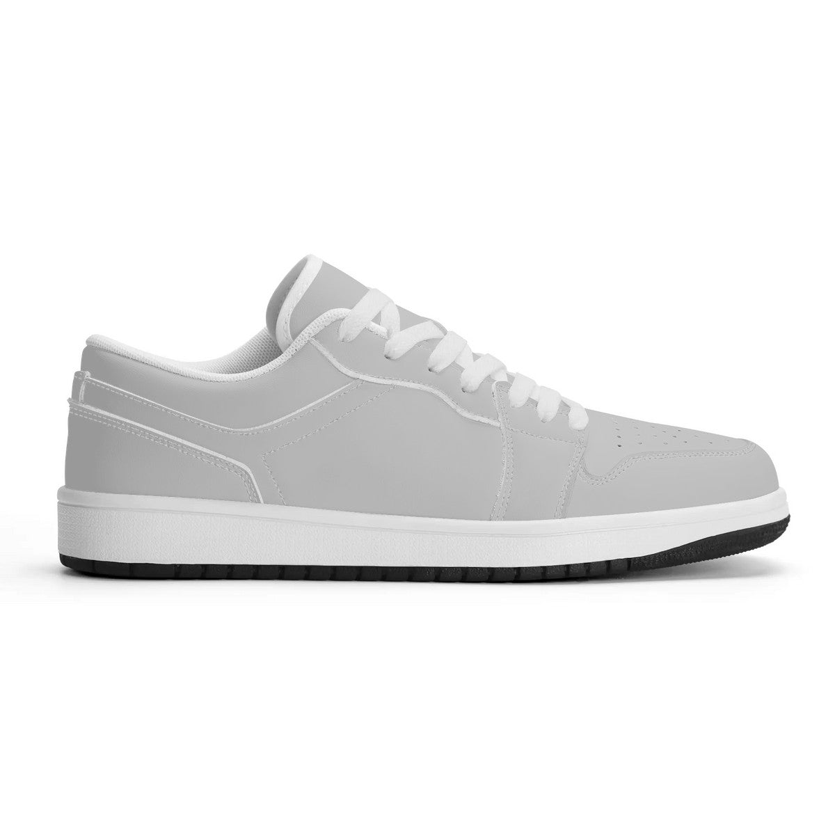 Gray Unisex New Synthetic Leather Low Top Sneakers