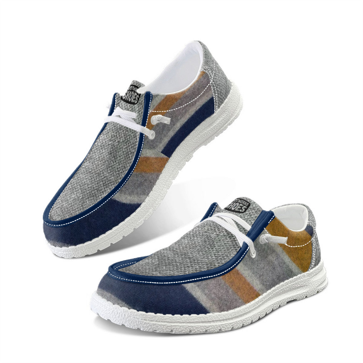 Unisex Tribal Striped Canvas Loafers