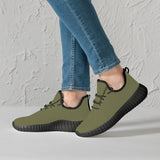 Olive Green Mesh Knit Sneakers